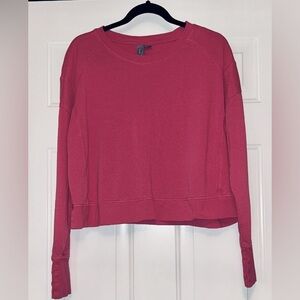 Sweaty Betty Women's Sweatshirt Pink LG Cropped Crewneck Casual Gym